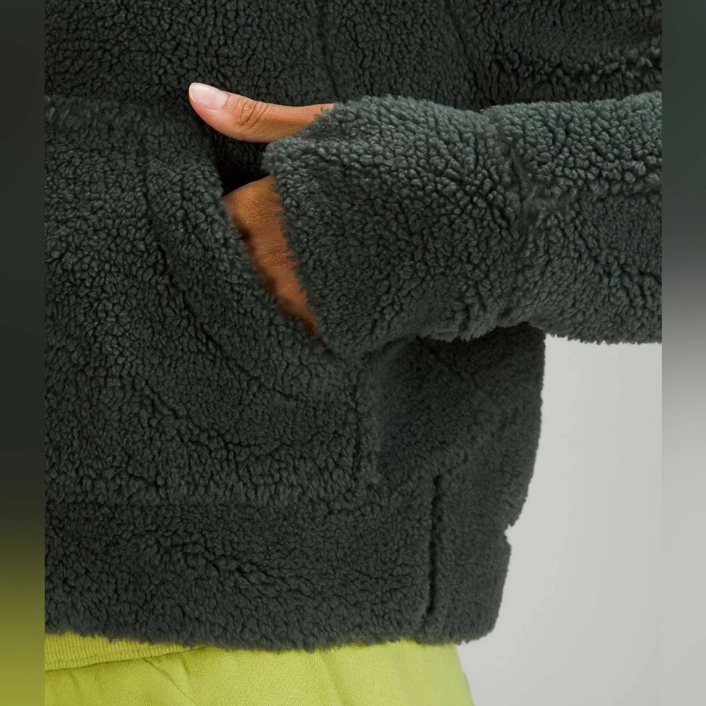 Lululemon Scuba Textured Sherpa Half-Zip Fleece Hoodie - Size M/L - Picture 4 of 10